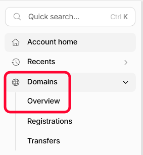 Cloudflare dashboard with the Domains section selected in the sidebar