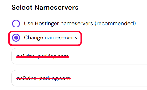 Clearing the existing default nameserver entries